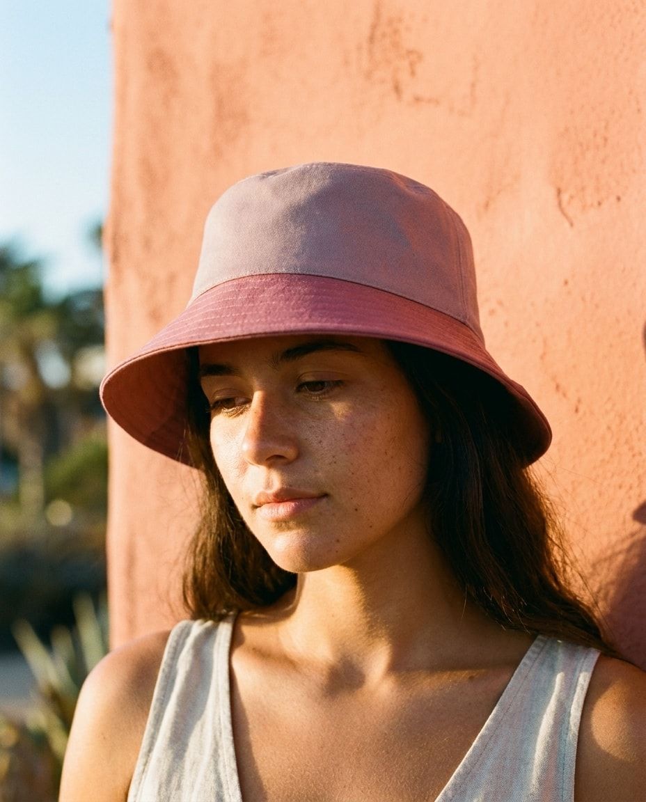 Burnished Lilac Blush Mauve bucket hats