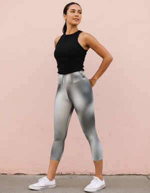 White Onyx Chroma Capri Yoga Leggings Capri Yoga Leggings — Dripper