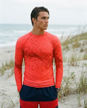Men's Coral Pixelate men's short-sleeve rashguards