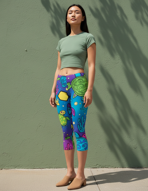 Coral Capri Leggings Capri Leggings — Dripper
