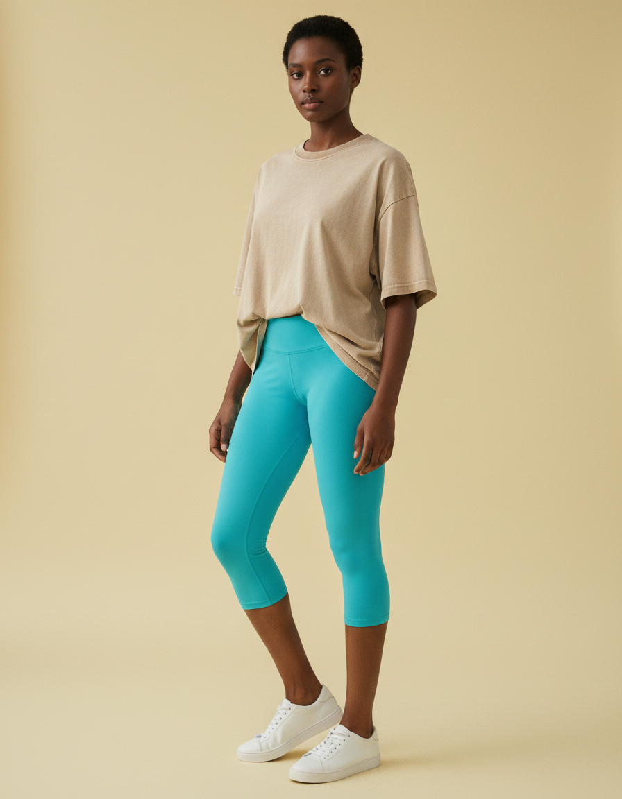 Capri Leggings in Turquoise