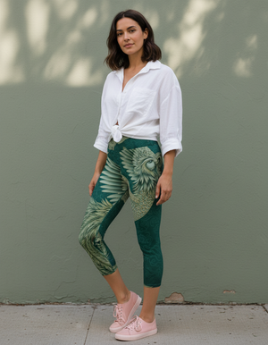 Alexandrite Celestial Leggings Capri Yoga Leggings — Dripper