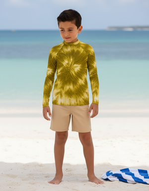 Lemon Yellow Glacier Rash Guard Kids Rash Guard — Dripper