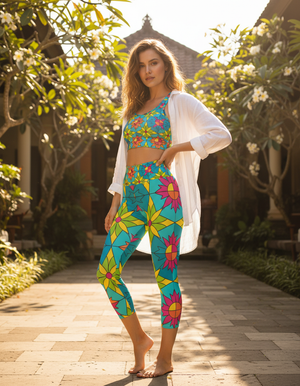 Kaleido Capri Yoga Leggings Capri Yoga Leggings — Dripper