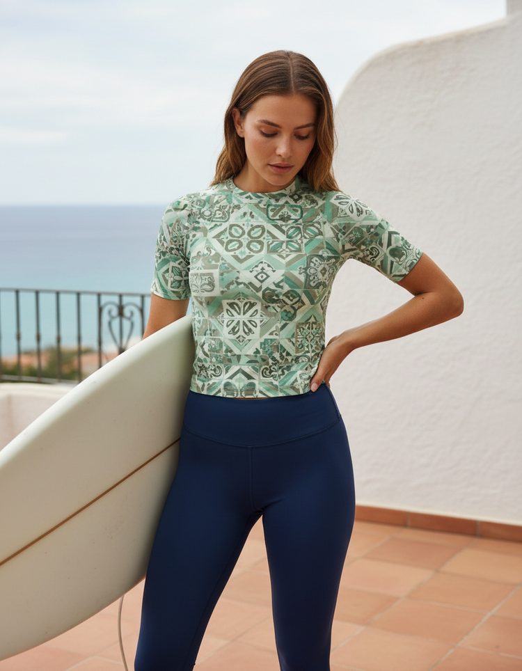 Women's Jelly Mint Helix women's rashguards