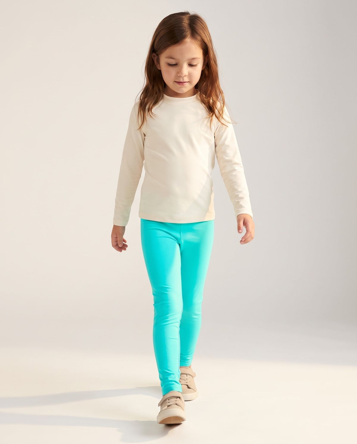 Neon Aqua Girls Leggings Girls Leggings — Lolekai