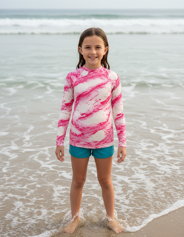 Rashguard — Youth Hot Pink Eclipse