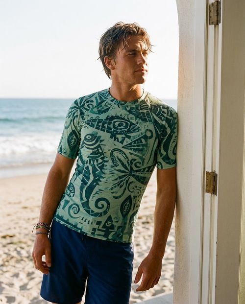 Jelly Mint Oracle Rash Guard Men's Rashguard — Lolekai