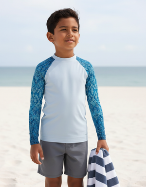 Kids Blue Aura Siam kids rashguards