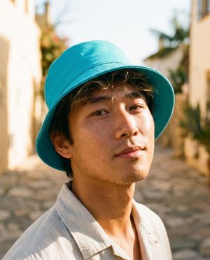 Turquoise Blush Mauve bucket hats