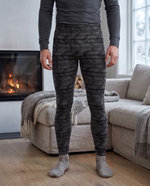 Graphite Herringbone men's base layer bottoms