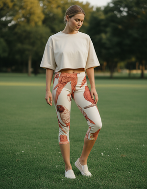 Coral Tropique capri leggings