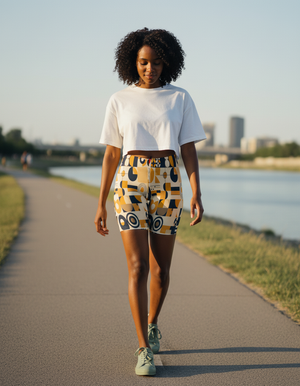 Lemon Yellow Form women's short shorts
