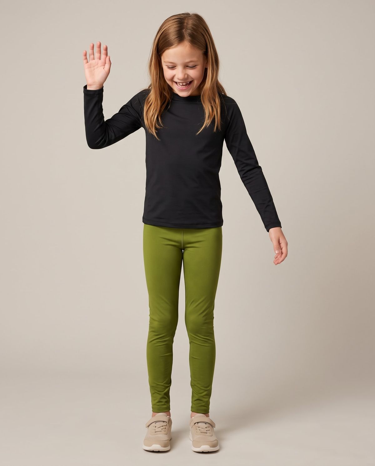 Olive Drab Girls Leggings Girls Leggings — Lolekai
