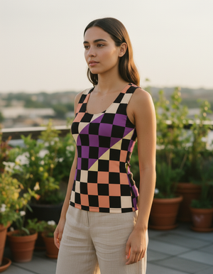 Women's Burnt Sienna Prism tank tops
