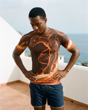 Men's Muskmelon Neon Dragon Surfer men's short-sleeve rashguards