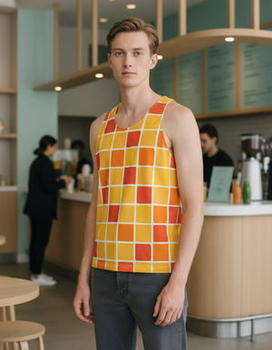 Yellow Prism Tank Top Men's Tank Top — Dripper