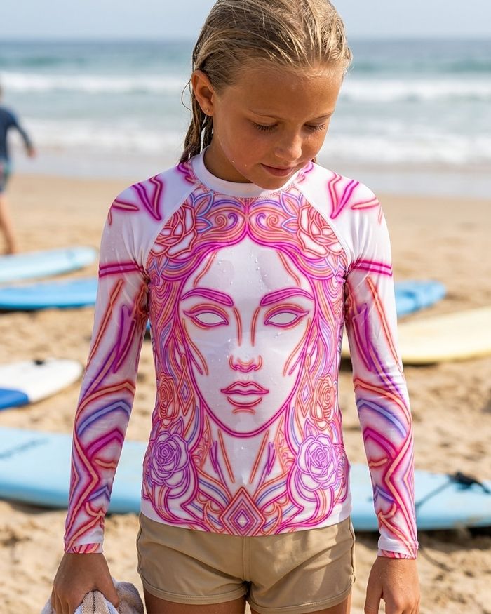 Rashguard — Girls Neon Aphrodite (White)