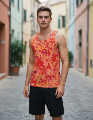 Men's Fiery Red Glint men's tank tops