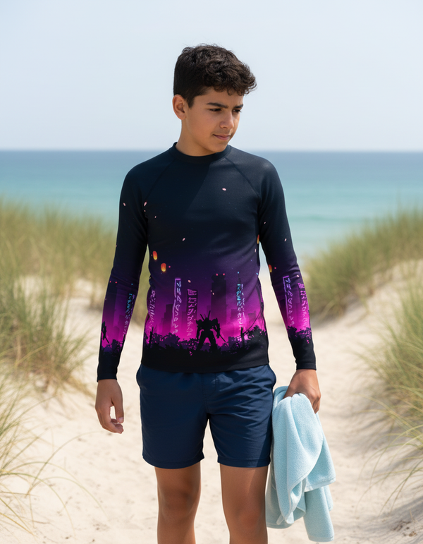 Neo-Tokyo youth rashguards