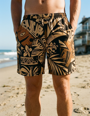 Amber Haze Lani Lehua men's swim trunks