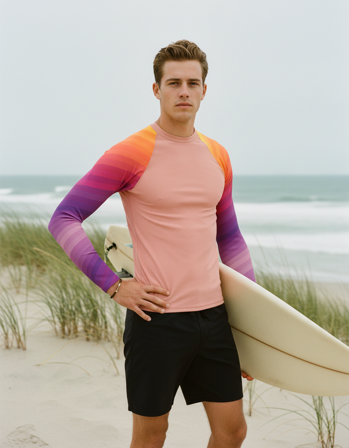 Rashguard — Men's Tea Rose Ripple