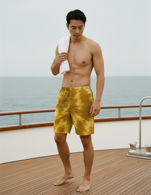 Yellow Glacier men's swim trunks