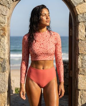 Women's Dusty Rose Tsubaki women's crop-top rashguards