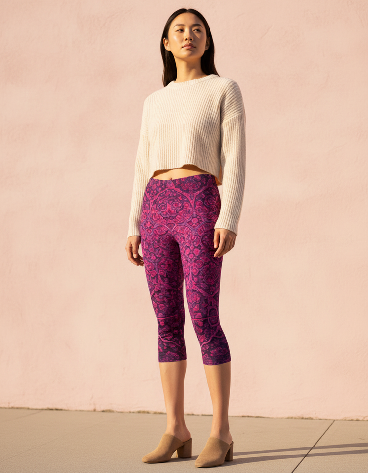 Women's Ottoman Tile Capri Leggings