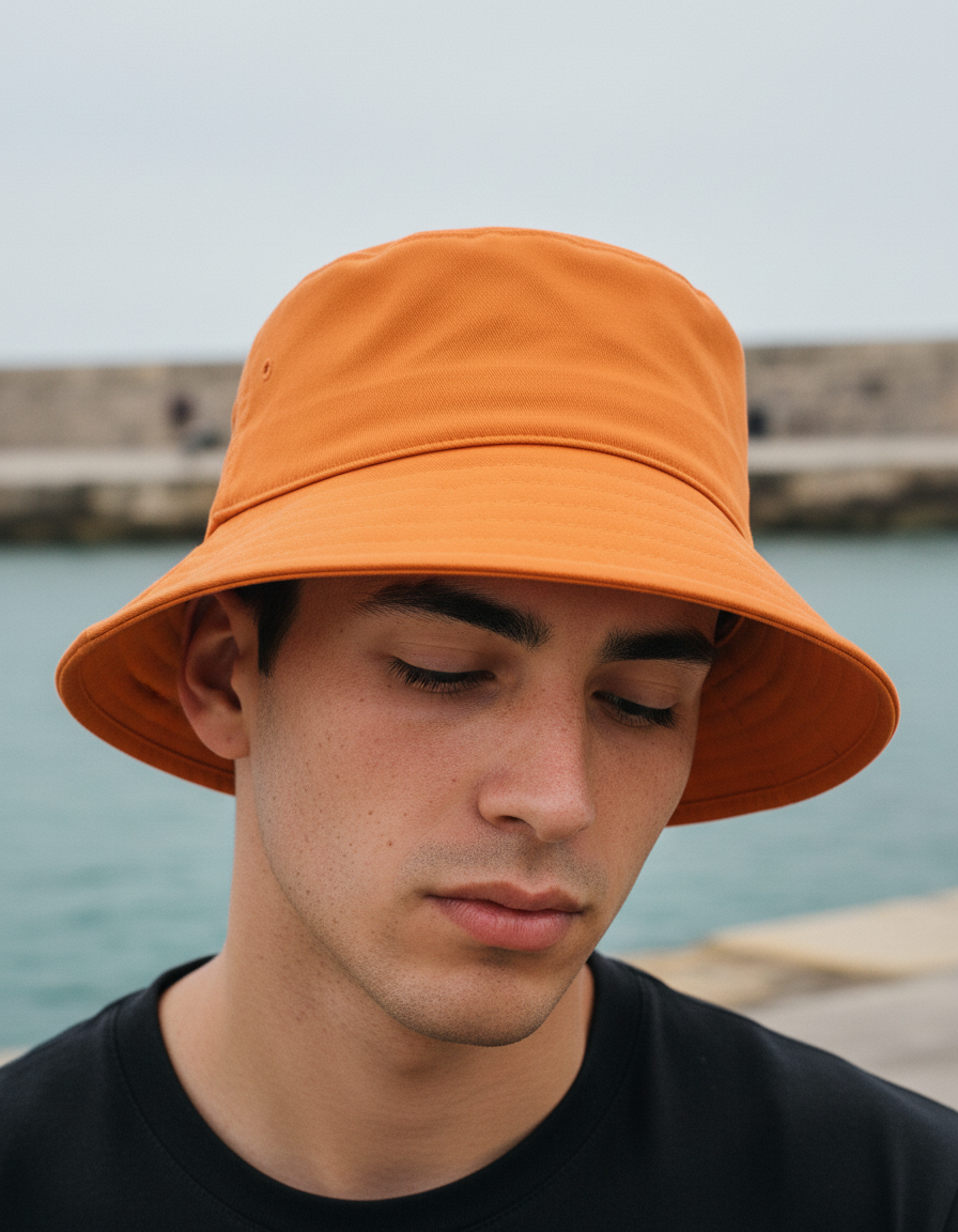 Bucket hat in Tangerine