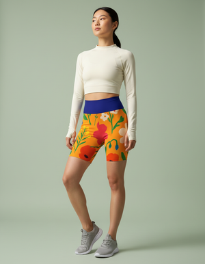 Daisy Yoga Shorts Yoga Shorts — Dripper