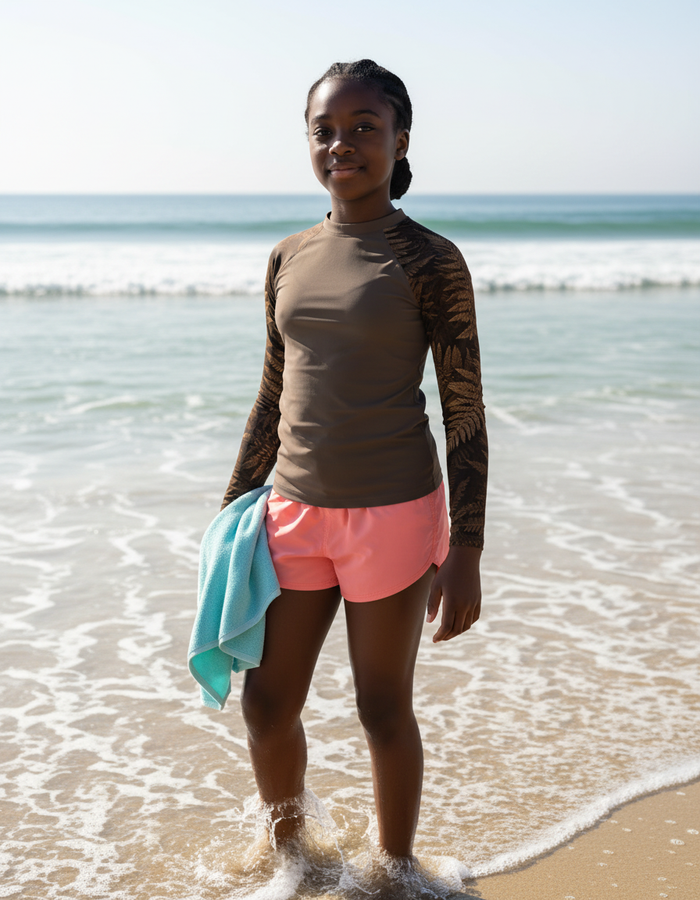 Rashguard — Youth Coffee Bean Emerald
