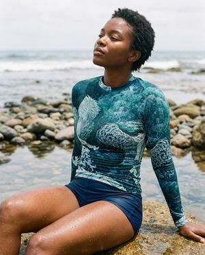 Women's Transformative Teal Senjin women's short-sleeve rashguards