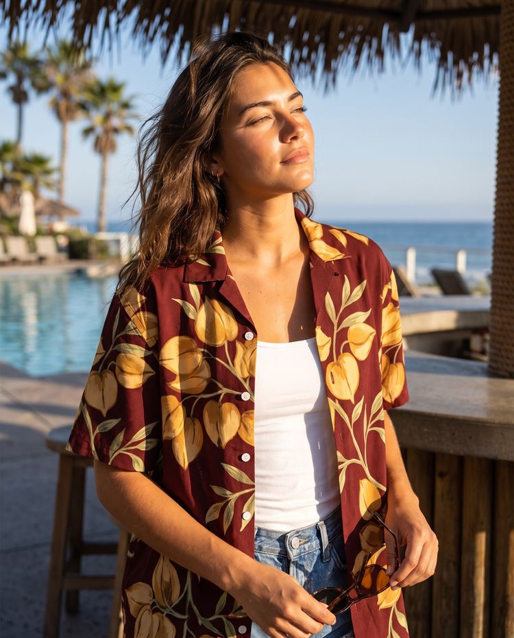 Aalii women's hawaiian shirts