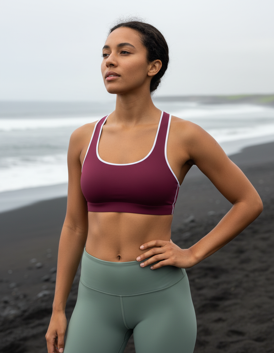 Classic Sports Bra in Burgundy