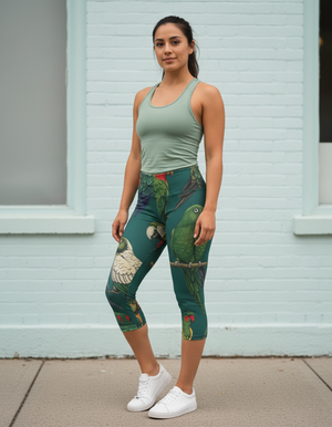 Runway Emerald Tropique capri leggings