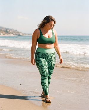 Runway Emerald Honua Uli plus size leggings