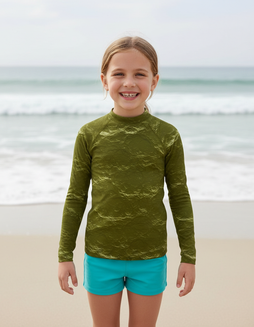 Runway Chartreuse Eclipse Kids Rash Guard Kids Rash Guard — Dripper