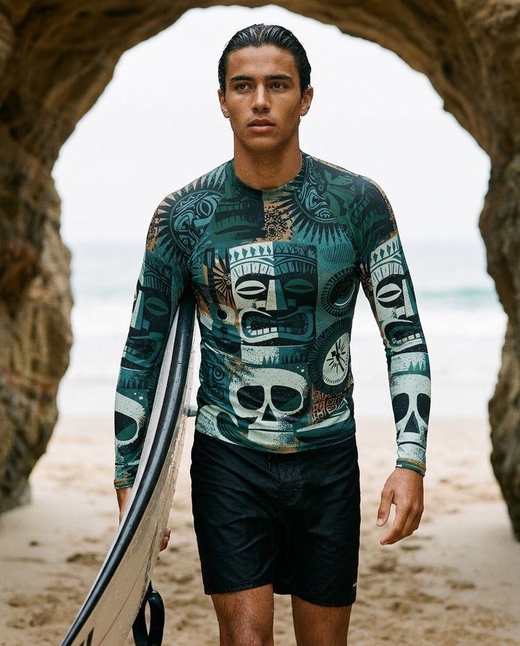 Men's Transformative Teal Kahuna men's rashguards