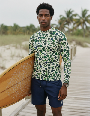 Men's Runway Emerald Dapple men's short-sleeve rashguards
