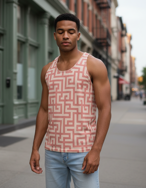 Men's Millennial Pink Kintsugi tank tops