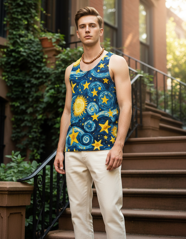 Van Gogh Starry Night men's tank tops