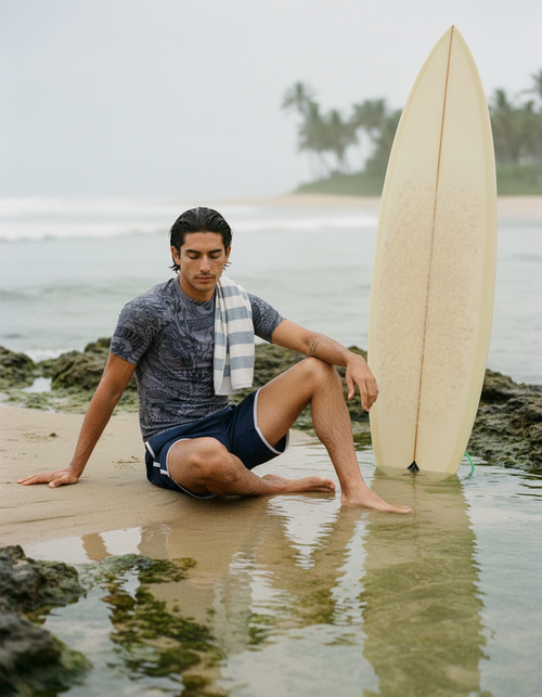 Indigo Ember Rash Guard Men's Rashguard — Lolekai