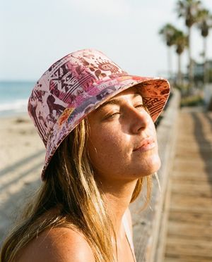 Unisex Millennial Pink Cosmos Bucket Hat bikini — Lolekai