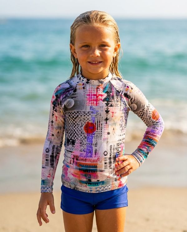 Tribal Static girls rashguards