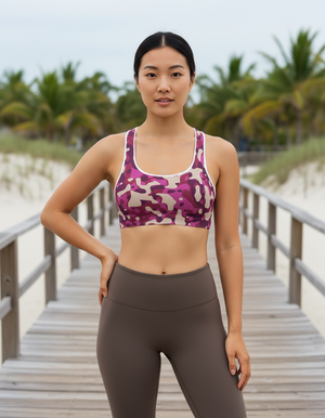 Electric Fuchsia Veil sports bras