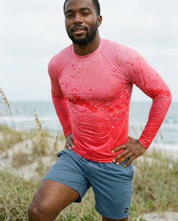 Men's Hot Pink Ember Rash Guard
