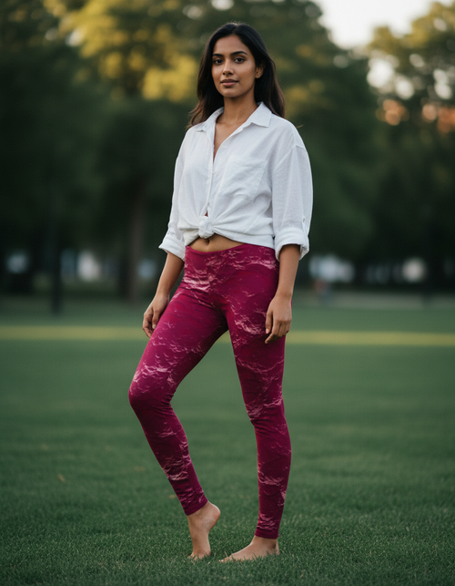 Hot Pink Eclipse Leggings Women's Leggings — Dripper