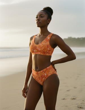 Coral Kumo High-Waisted Bikini High-Waisted Bikini — Dripper