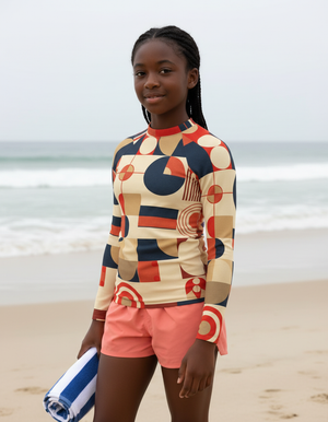 Fiery Red Form Youth Rash Guard bikini — Dripper